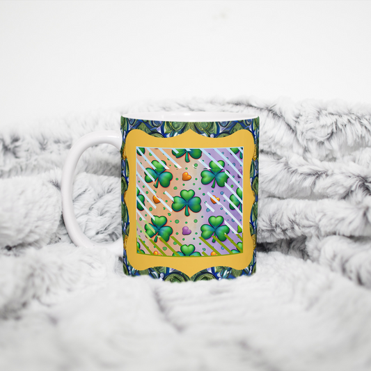 Custom Mug, 15 oz. Essence of Fleur de Blue & Green  0001