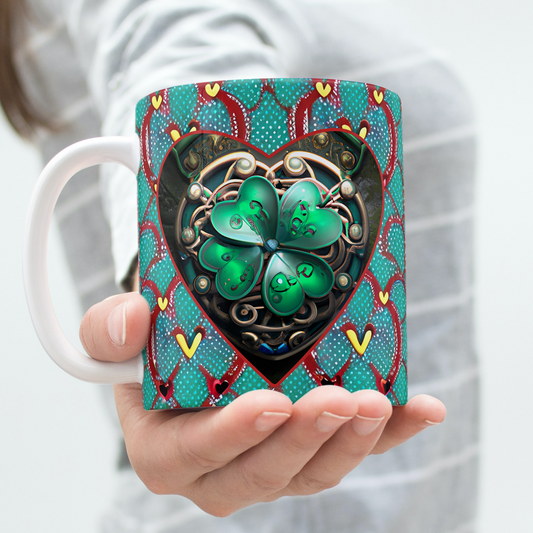 Custom Mug, 15 oz Shamrock Love 0001