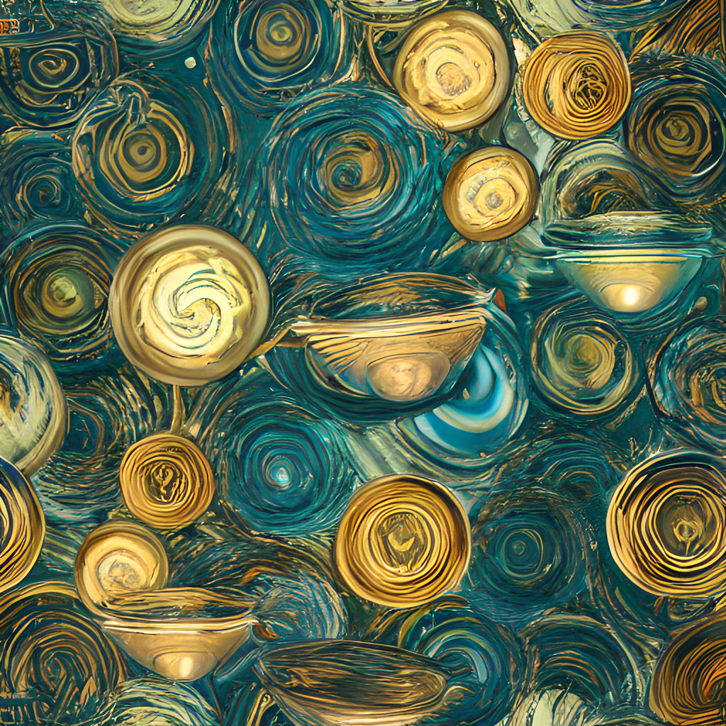 Custom Mug, 15 oz Swirls of Blue 0001