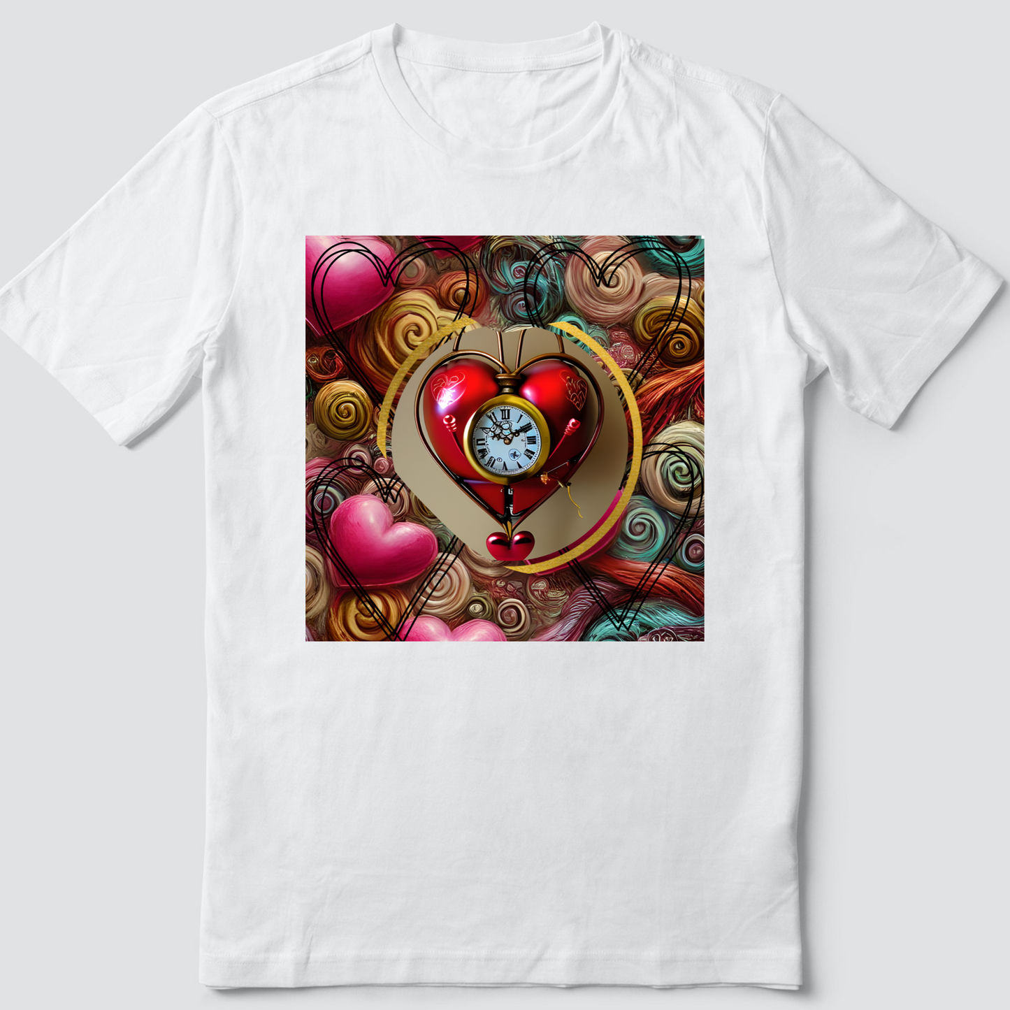 Custom T Shirt, Bold Hearts 0004, Sublimation
