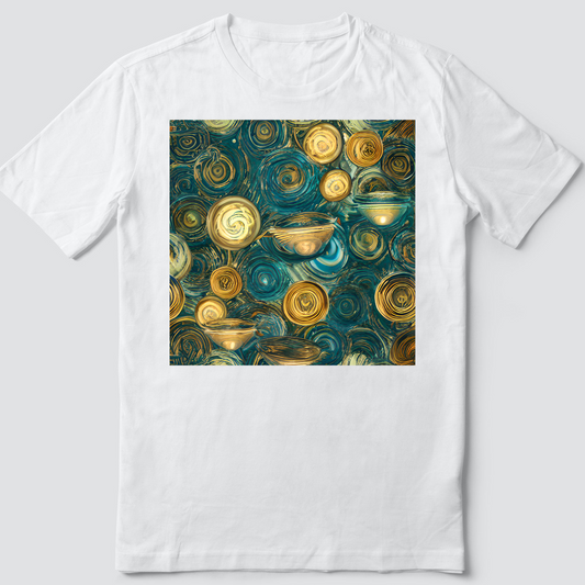 Custom T Shirt, Swirls of Blue 0001, Sublimation