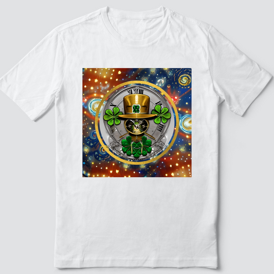 Custom T Shirt, Time Traveling Shamrock 0001, Sublimation