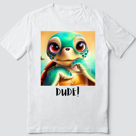 Custom T Shirt, Turtle, Dude 0001, Sublimation