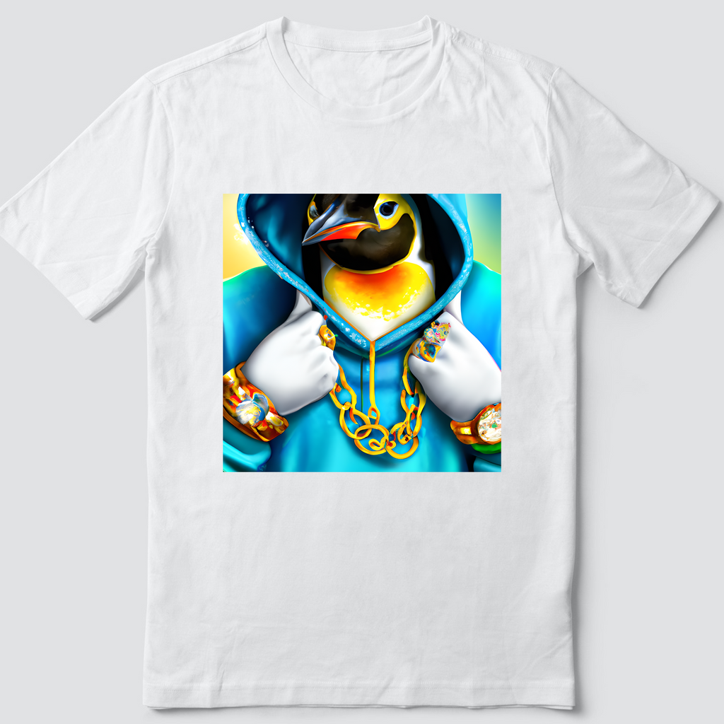 Custom T Shirt, Hip Hop Penguin 0001, Sublimation