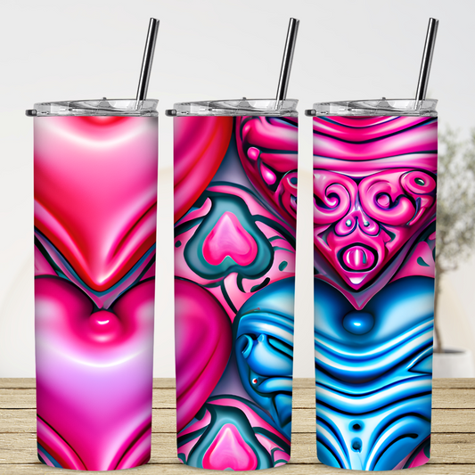 Custom Tumbler,  Bold Hearts 0002