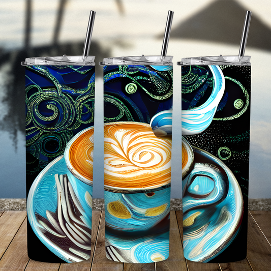 Custom Tumbler, Cafe Blue 0001