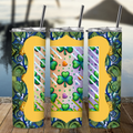 Custom Tumbler,  Essence Fleur de Blue and Green 0001