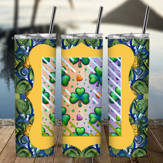 Custom Tumbler,  Essence Fleur de Blue and Green 0001