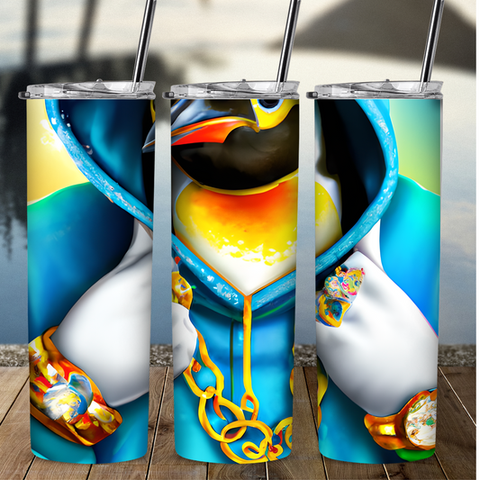 Tumbler, 20 oz, Hip Hop Penguin 0001, Custom Sublimation