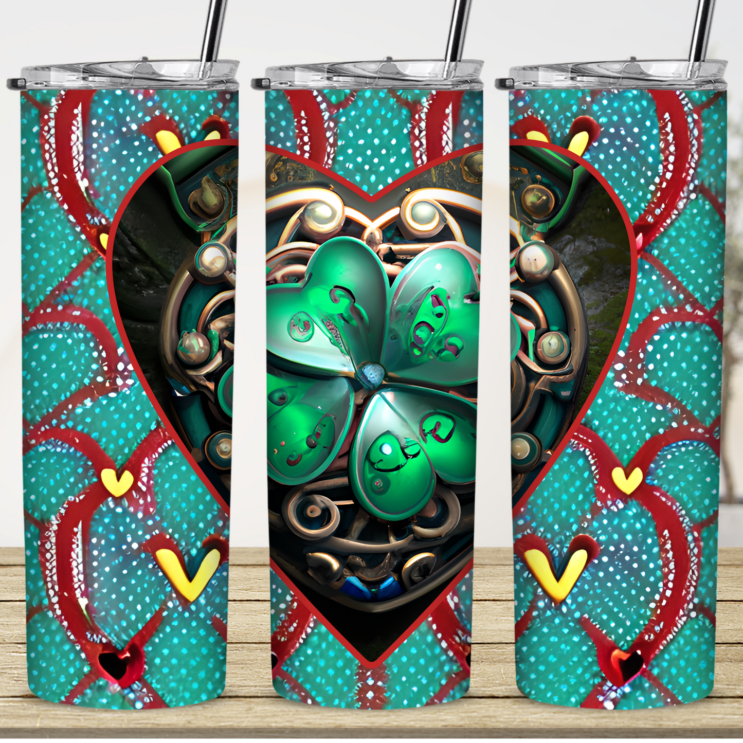 Tumbler, 20 oz, Shamrock Love 0001, Custom Sublimation