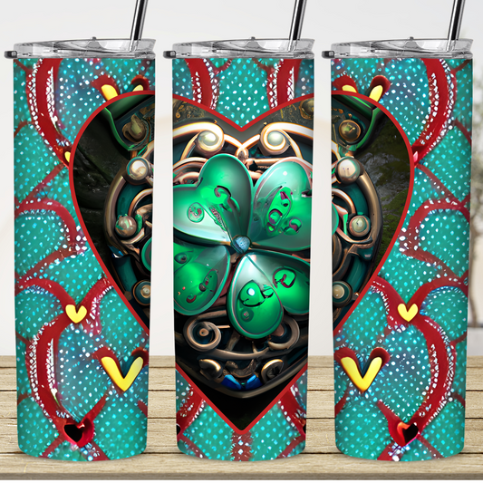 Tumbler, 20 oz, Shamrock Love 0001, Custom Sublimation
