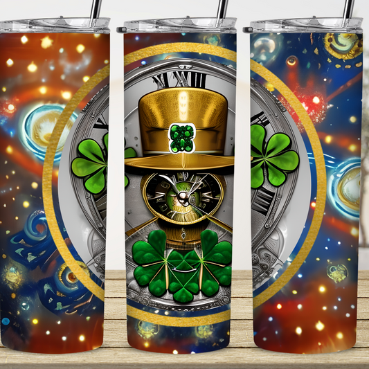 Custom Tumbler, Time Traveling Shamrock 0001