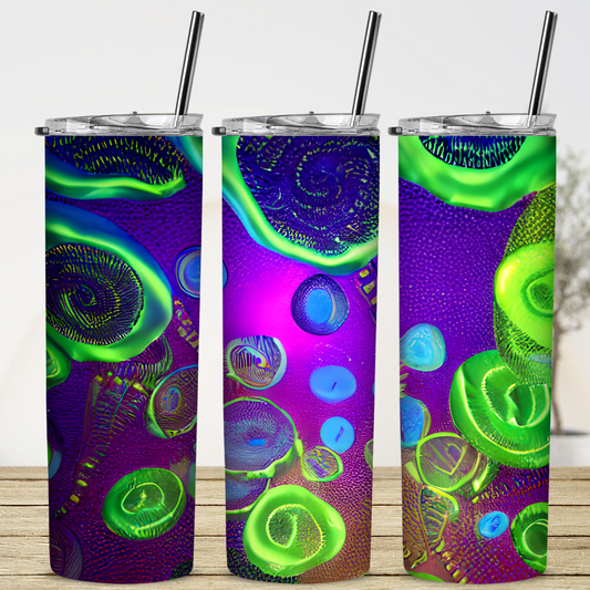 Custom Tumbler,  Vibrant Circles 0001