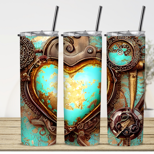 Tumbler, 20 oz, Whimsical Grunge Gold 0001, Custom Sublimation